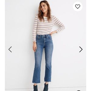 Madewell Cali Demi-Boot jeans with raw hem